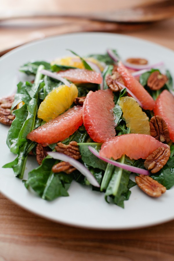 Dandelion green and citrus salad