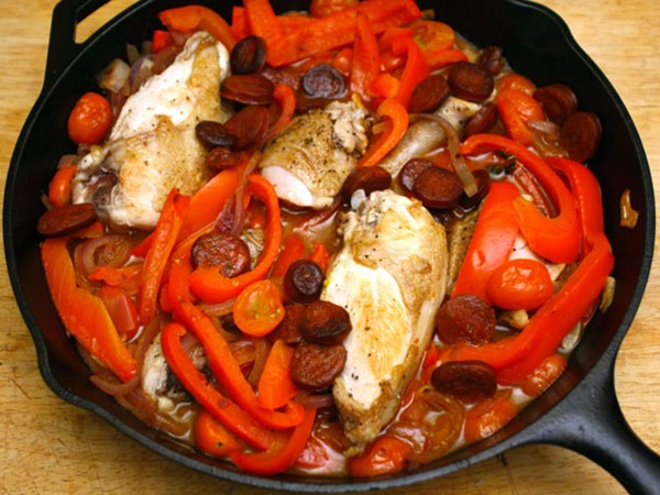 Daniel Boulud's braised Basque chicken with tomatoes and paprika