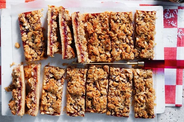 Danielle Alvarez's peanut butter, oat and jam bars
