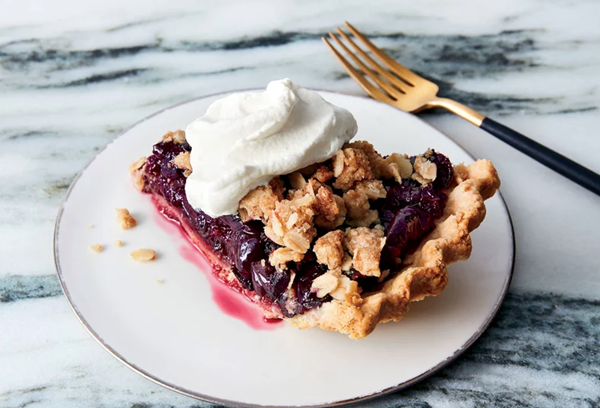 Dark-cherry crumble pie