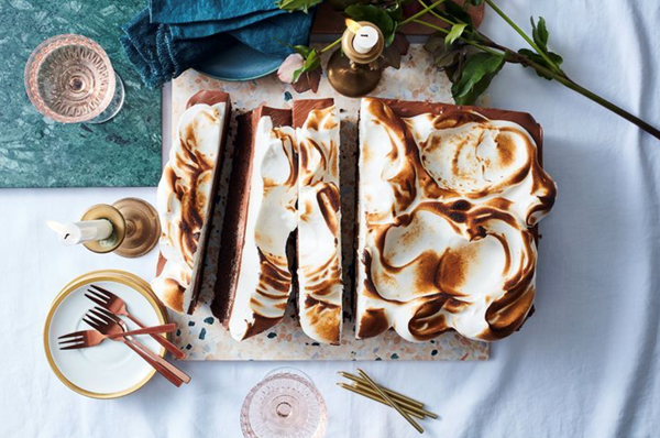 Dark chocolate and almond s'mores cake