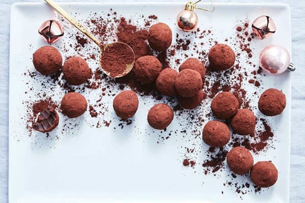 Dark chocolate and cherry truffles