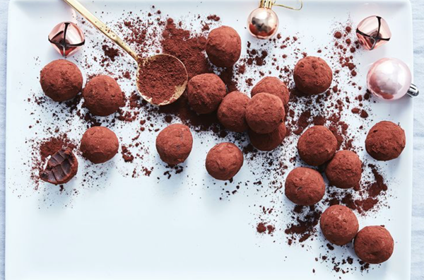 Dark chocolate and cherry truffles