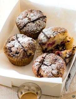 Dark chocolate and raspberry muffins