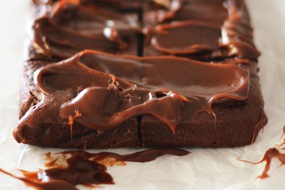 Dark chocolate and vino cotto caramel brownie
