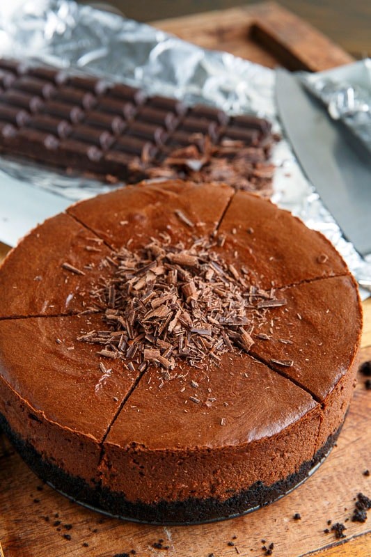 Dark chocolate cheesecake