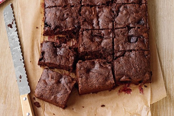 Dark-chocolate cherry brownies