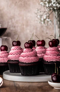 Dark chocolate cherry Cabernet cupcakes