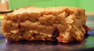 Dark chocolate chip blondies
