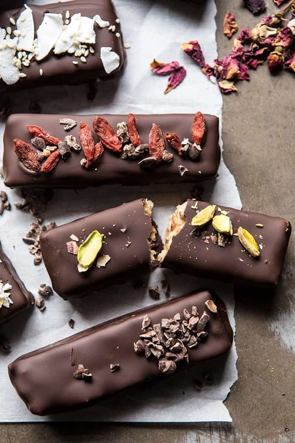 Dark chocolate covered coconut bars