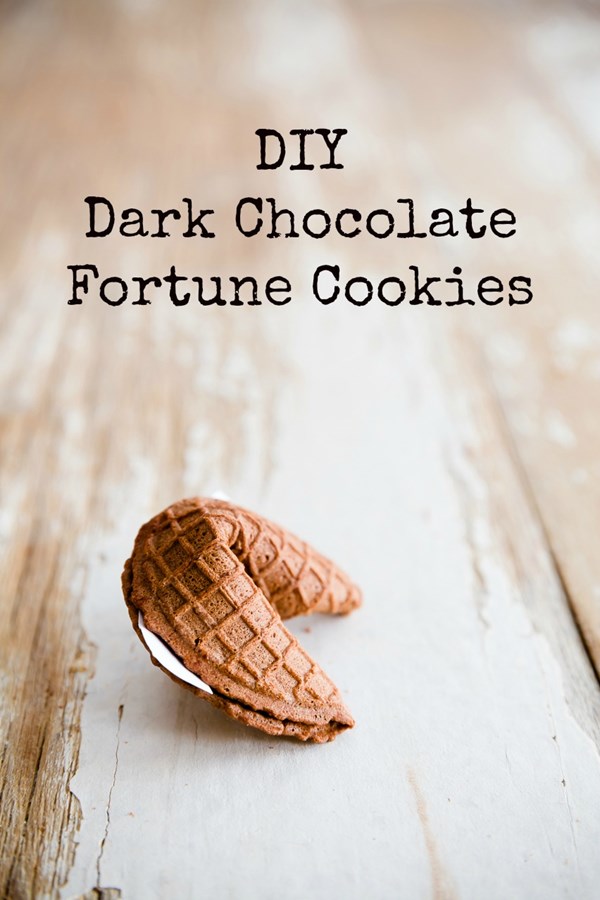 Dark chocolate fortune cookies