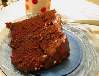 Dark chocolate fudge layer cake of love