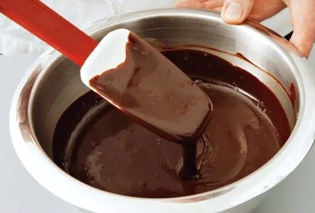 Dark chocolate ganache glaze
