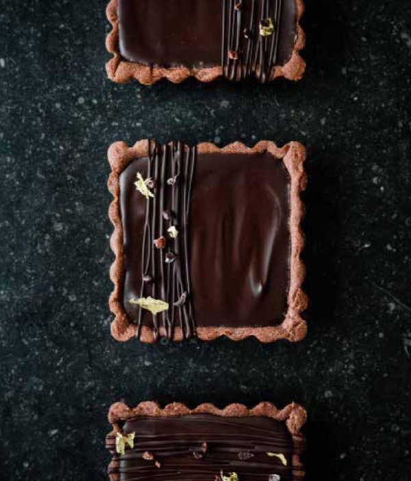 Dark chocolate ganache tart