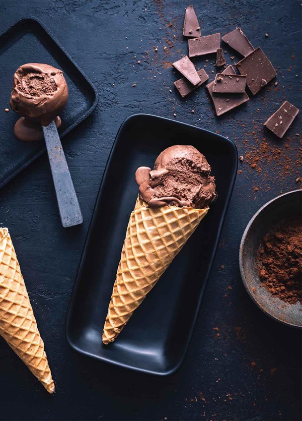 Dark chocolate gelato