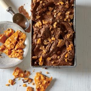 Dark chocolate ice cream with Sichuan peanut brittle