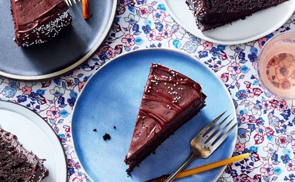 Dark chocolate malt celebration cake