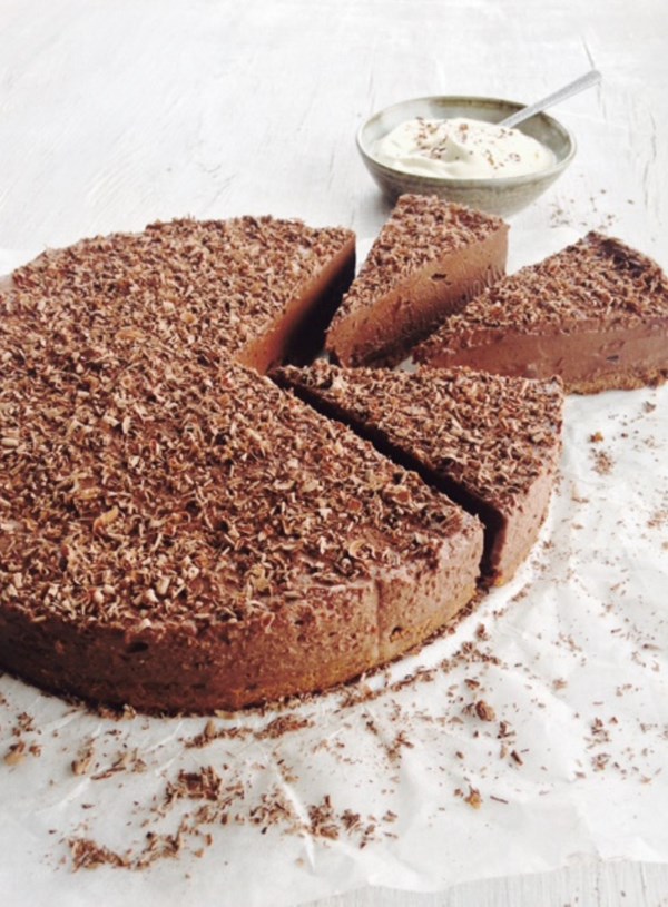 Dark chocolate, mandarin and ginger mousse cake
