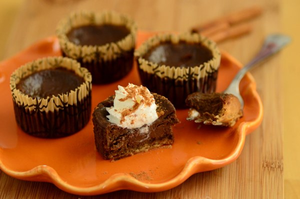 Dark chocolate mini pumpkin pies
