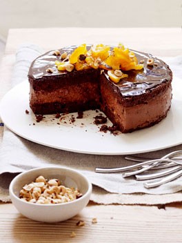 Dark chocolate mousse cake