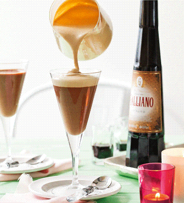 Dark chocolate mousse with Galliano crema