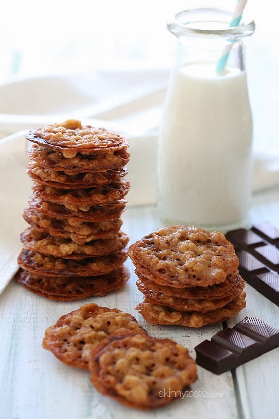 Dark chocolate oatmeal lace cookies