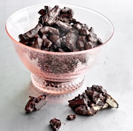Dark chocolate pretzel clusters