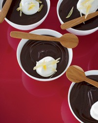 Dark-chocolate pudding with candied ginger