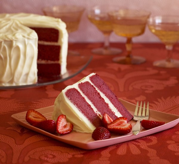 Dark-chocolate red velvet cake