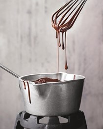 Dark chocolate salted caramel fondue