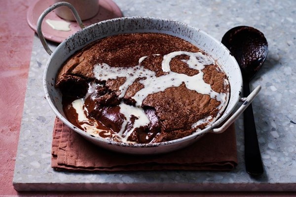 Dark chocolate self-saucing pudding