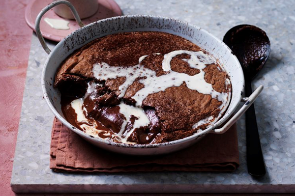 Dark chocolate self-saucing pudding