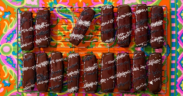 Dark chocolate sesame sticks