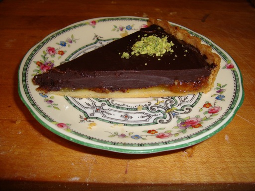 Dark chocolate tart with kumquat marmalade