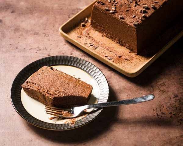 Dark chocolate terrine with coffee and cardamom