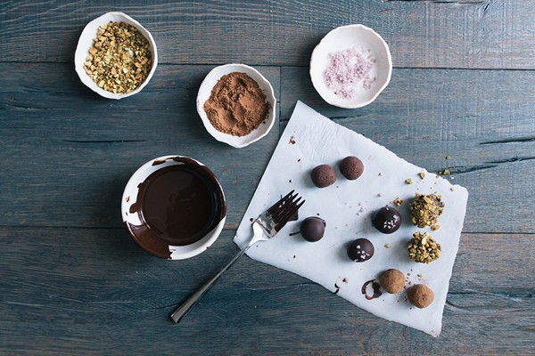 Dark chocolate truffles