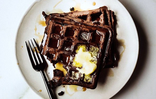 Dark chocolate waffles