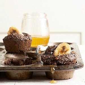 Dark cocoa banana muffins
