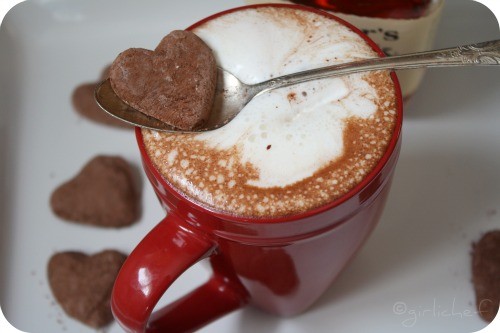 Dark hot chocolate with bourbon whipped cream and homemade chocolate marshmallows