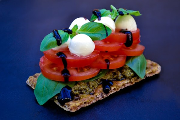 Dark rye Ryvita stacks