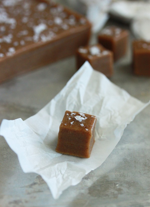Dark salty caramels