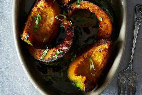 Dashi-braised kabocha squash