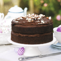 Date & hazelnut chocolate fudge cake