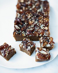 Date-and-almond fudge with sesame and coconut