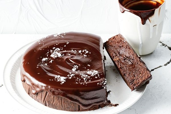 Date and coconut sourdough brownie cake