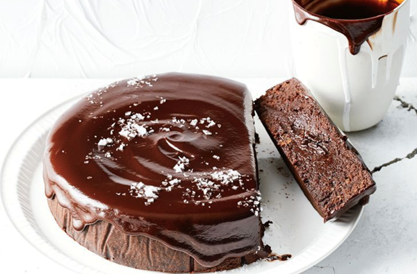 Date and coconut sourdough brownie cake