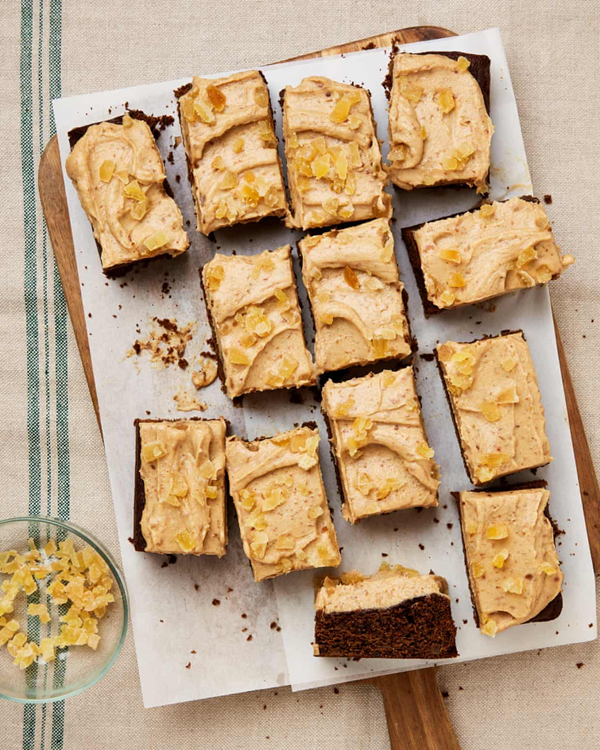 Date and ginger cake with date frosting