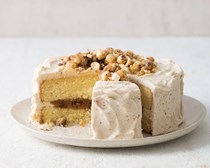 Date and hazelnut caramel cake