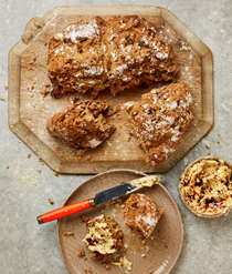 Date and oat soda bread with salted date butter