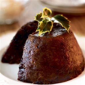 Date and stem ginger Christmas pudding